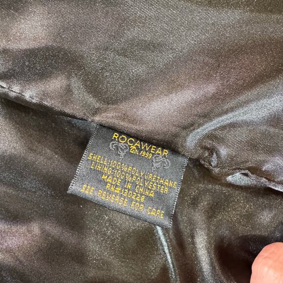 Vtg Rocawear Moto Jacket Black Purple Quilted Patch Women S  XS/S Y2K Streetwear - Picture 7 of 7